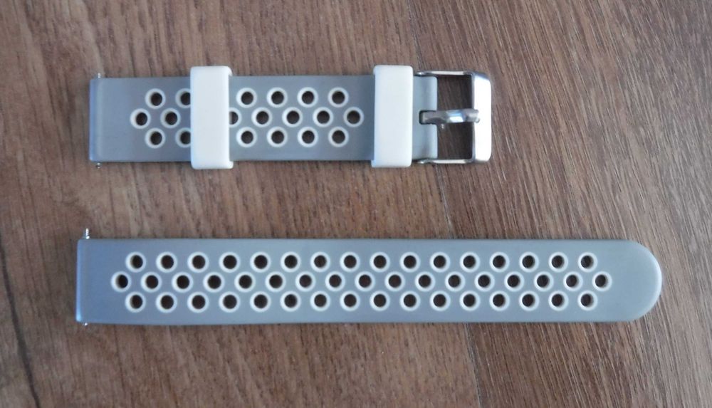 Pasek silikonowy wymienny 18mm - szaro-biały