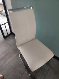 4 krzesła białe eko skóra
