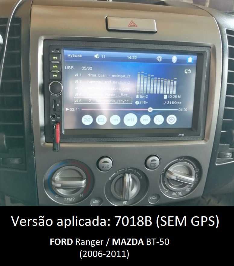 (NOVO) Rádio 2DIN • Mazda BT-50 • FORD Ranger • Android GPS [4+32GB]