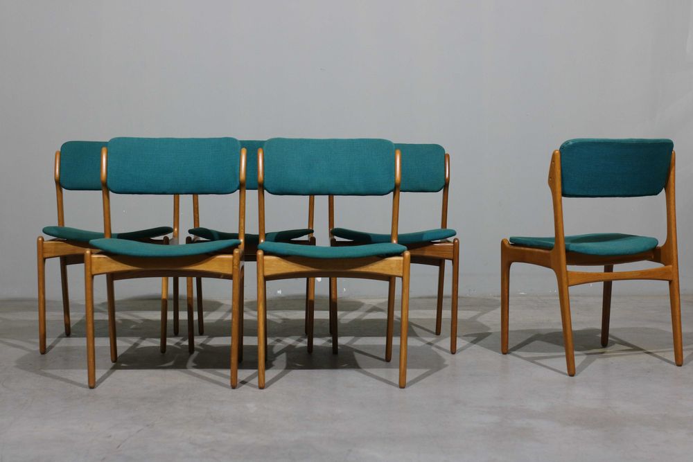 Conjunto de 6 cadeiras Erik Buch  modelo OD49 em carvalho