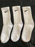 6 par skarpet Nike z czystego bawełny. Białe, długie, Rozmiar M