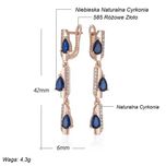 Eleganckie Złote Kolczyki z Niebieskimi Cyrkoniami