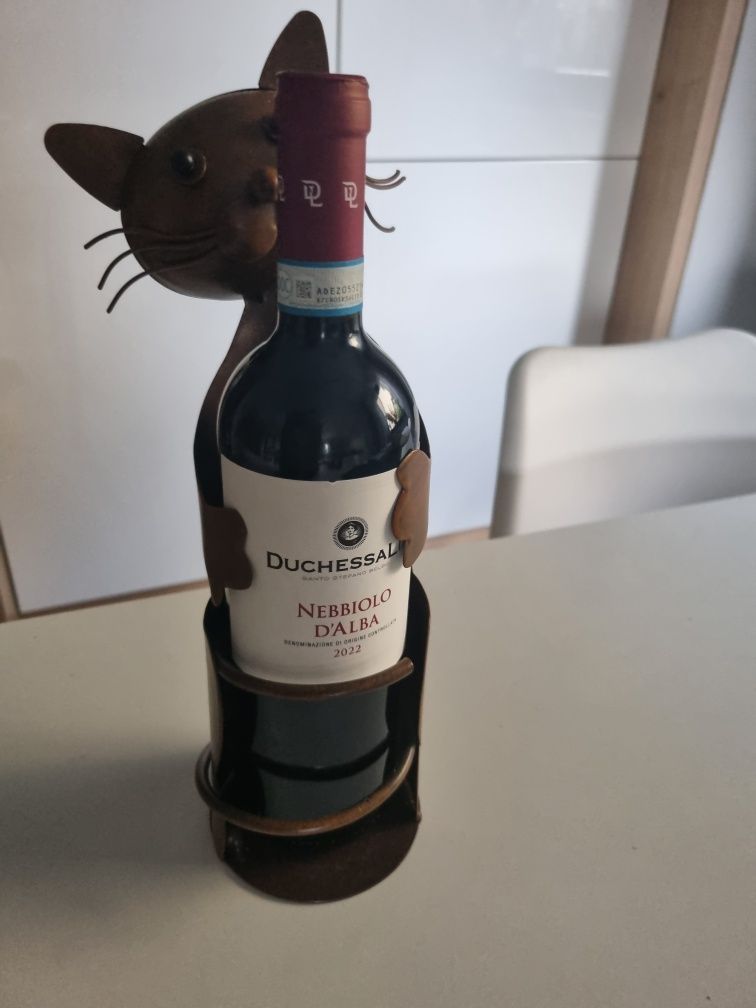 Stojak na wino z motywem kota