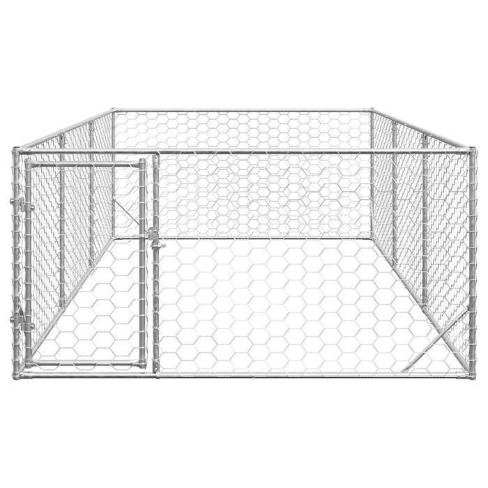 Vidaxl Zewnętrzna Buda Dla Psa Z Drzwiami 2X4X1 M Stal Ocynkowana