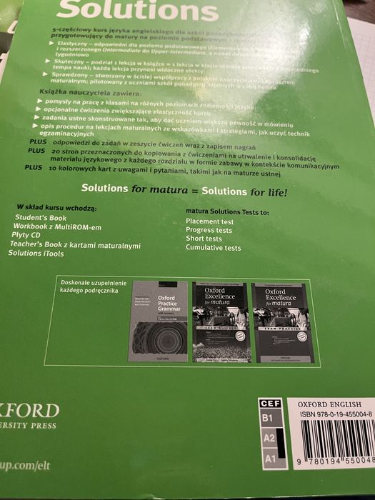 Matura solutions Elementary Teacher’s Book with matura flashcards