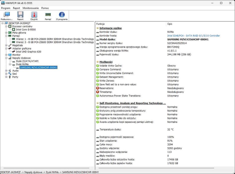 Dell Optiplex 3070 /i5-9500/DDR4 16GB/SSD NVMe 256GB/Win 11Pro