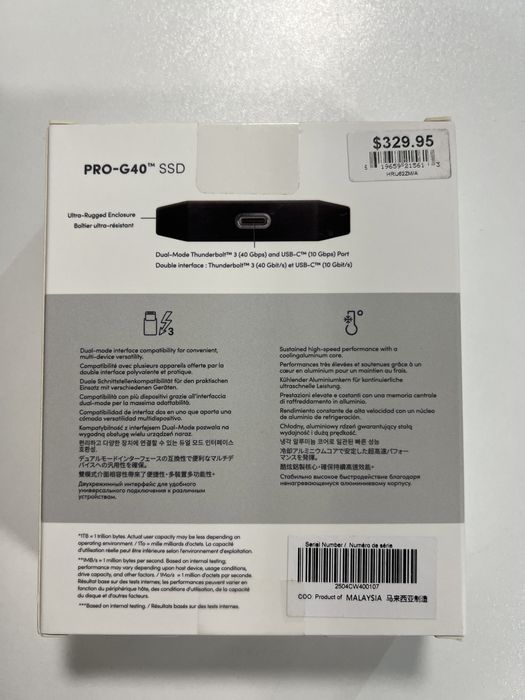 12600 -> Зовнішній SSD SanDisk Professional PRO-G40 2Tb