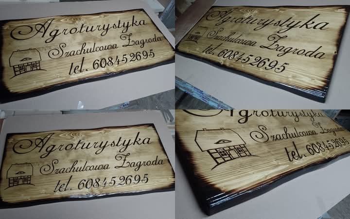 Szyld drewniany 60x170cm lite drewno baner tablica reklama grawer