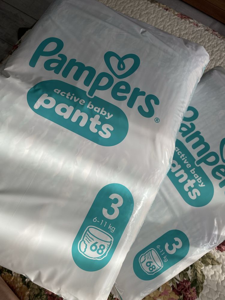 Підгузки- трусики Pampers active baby pants 3, від 6 до 11кг/ 68штук
