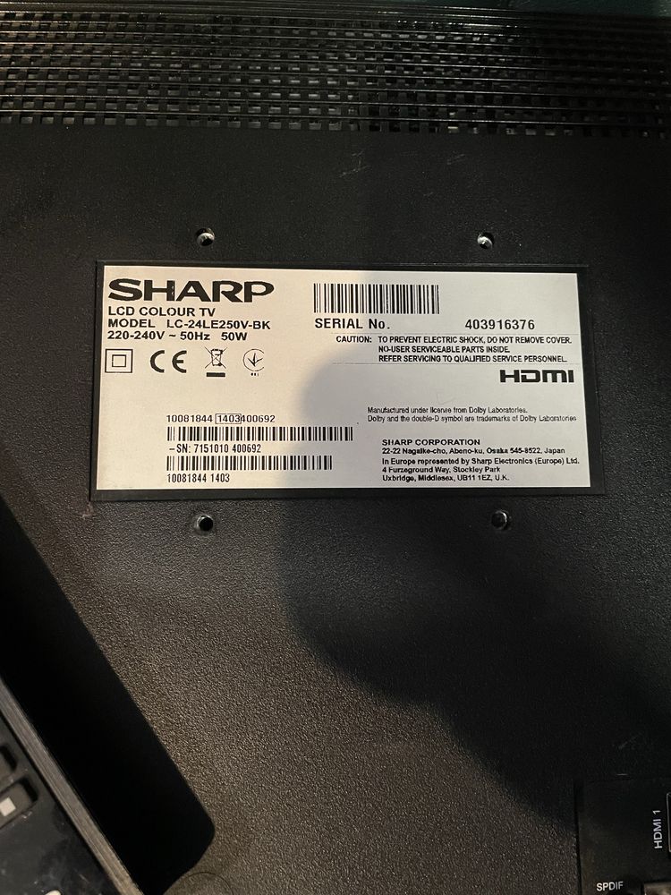 TV  LCD Sharp LC-24LE250V-BK