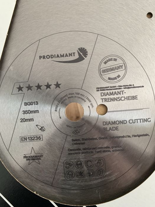 Алмазний ріжучий диск професійний Prodiamant 350 мм