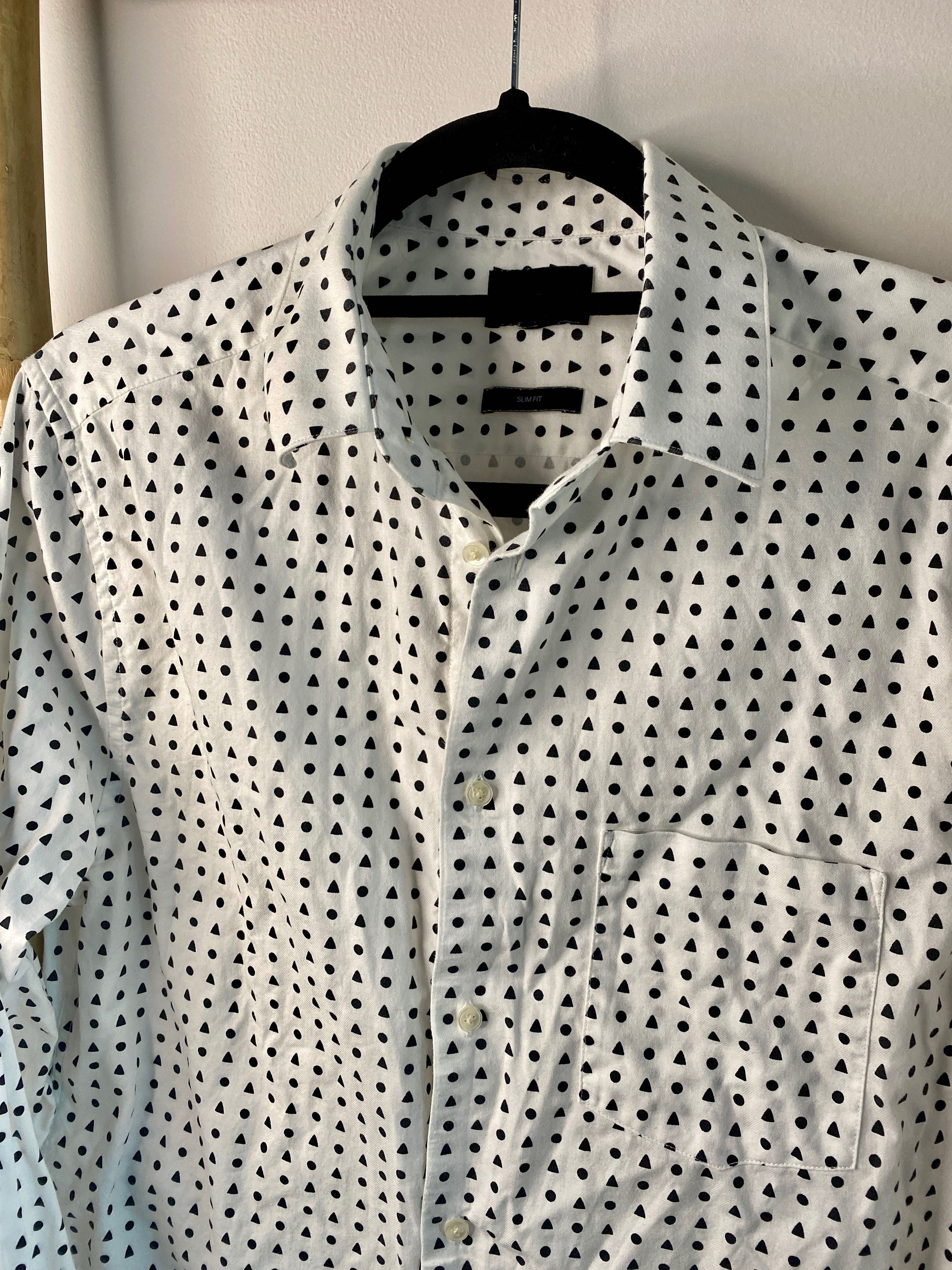 koszula męska w geometryczne wzory H&M 38 M