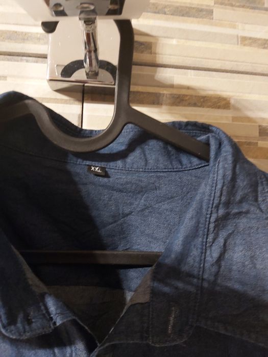 Koszula męska bawelniana jinsowa xxl z  stójką