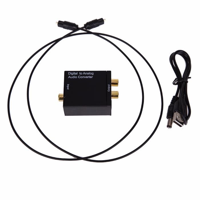 Conversor Audio Digital Fibra Optica Coaxial para RCA Analógico NOVO