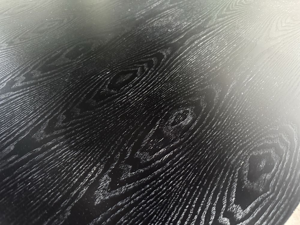 Stół Okrągły Czarny Fornir Jesion Ø157x75 cm