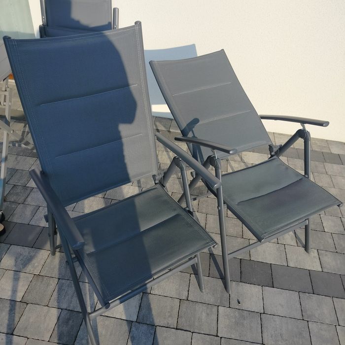 Leżaki krzesła rozkładane aluminiowe jak nowe użyte kilka razy