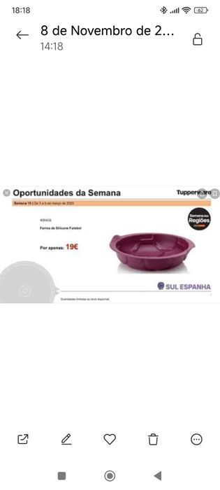 Forma de silicone Tupperware