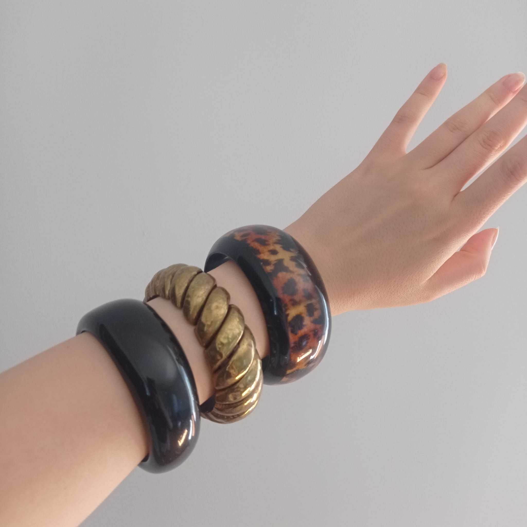 Bransoletki zestaw plastikowe vintage retro boho kolorowe ozdoby