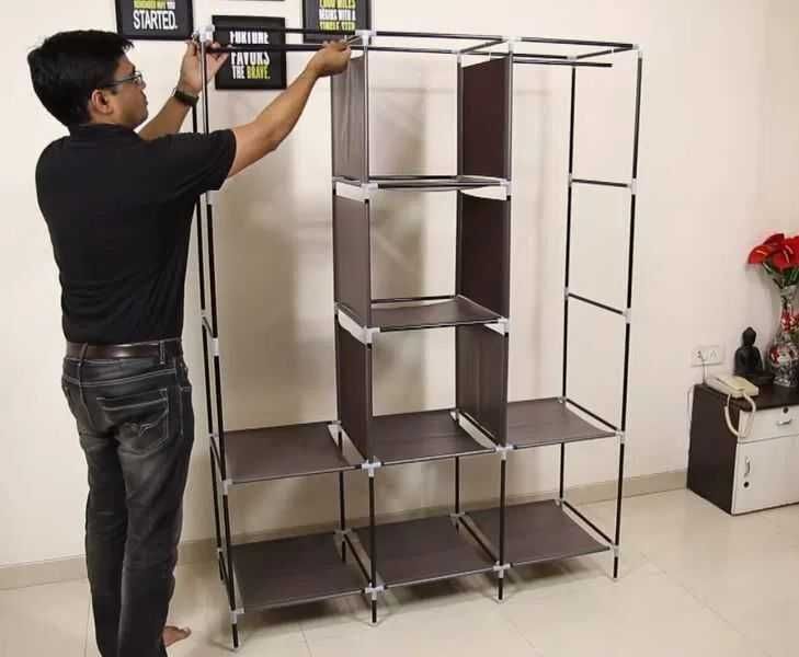 Складной тканевой шкаф 3-секции Storage Wardrobe органайзер гардероб