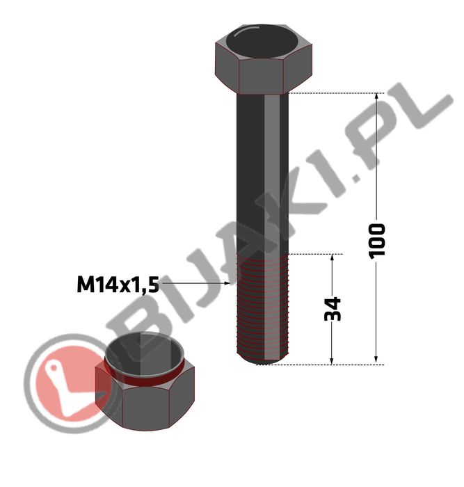 Śruba do mulczerów 14X100 do Various