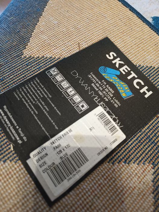 Dywan Łuszczów 120*170  niebiesko-beżowy