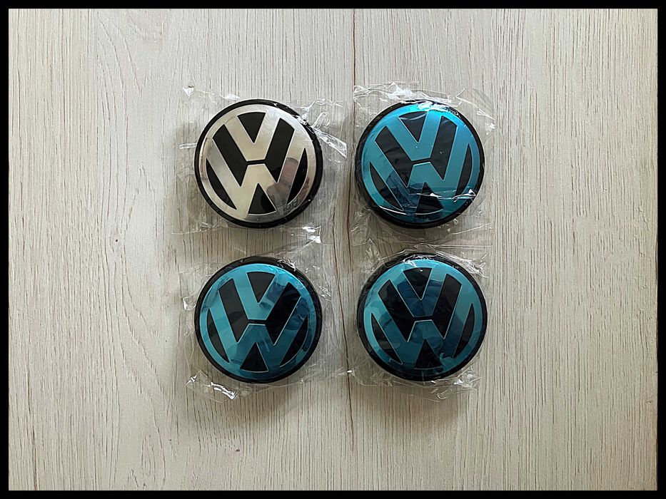 Promo! Srebrne dekielki kapselki znaczki 4x 56mm do felg VW Volkswagen