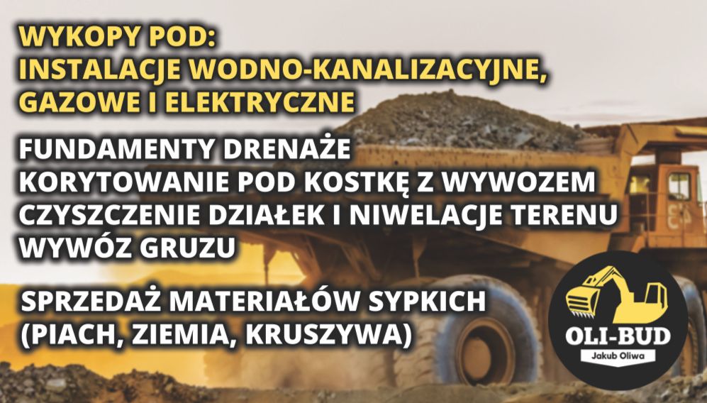 Usługi koparkoładowarką, minikoparką i wywrotką. Tylko z operatorem.