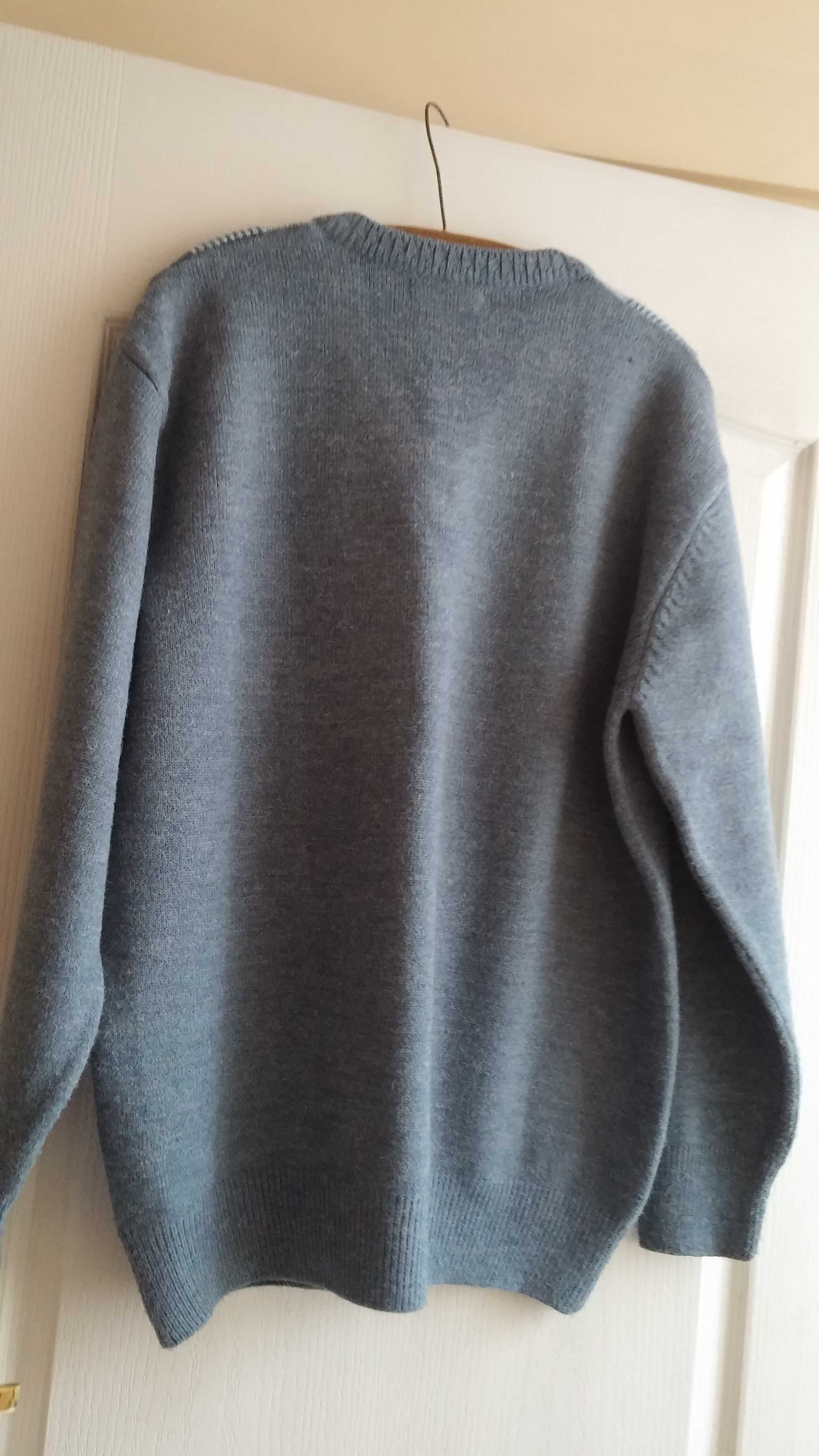 Piękny duży męski sweter XL/2XL - wełna z acrylem - bdb !!