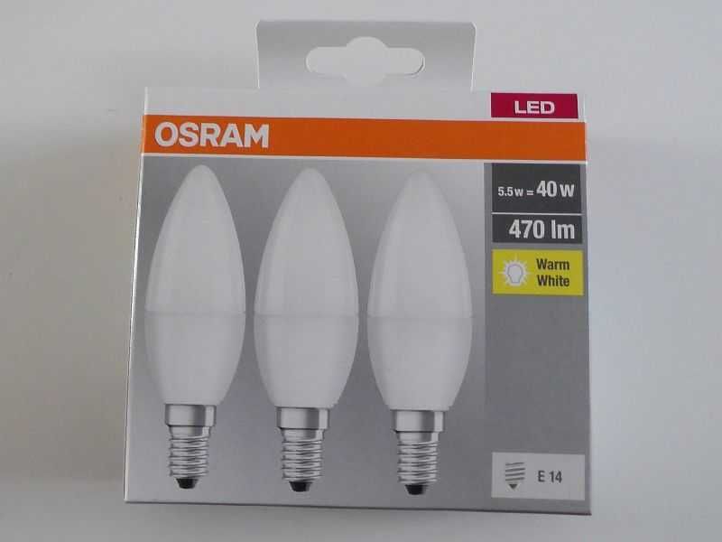Żarówka LED Świeca E14 5,5W = 40W 470lm OSRAM 3 szt