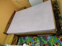 Łóżko sosnowe 140x200 z szafkami i materacem