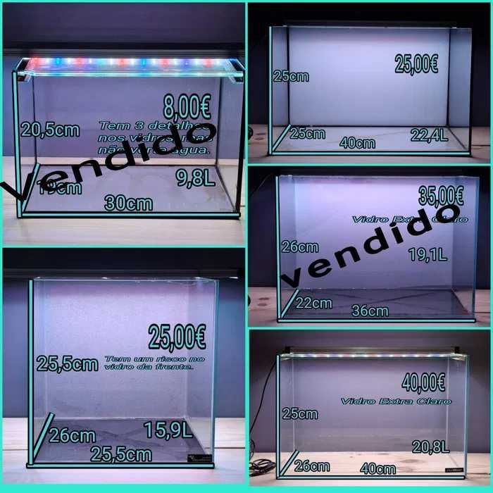 Aquário vidro extra claro e vidro comum