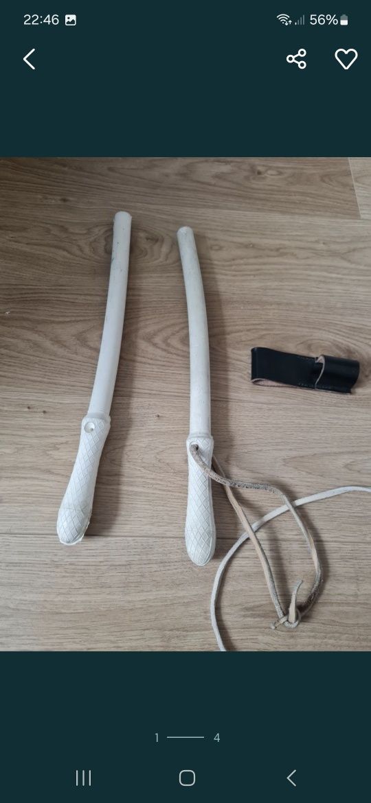 Pałka biala z rzemykiem