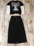 Продам Baggy джинси WEXWEAR + лонгслів  HAUNTED MOUND BLACK sk8 Y2K
