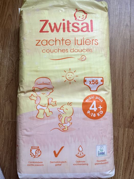 Продам велику пачку памперсів розмір 4+ (9-18 кг) 56 шт