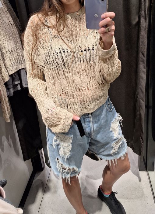 Zara letni ażurowy sweterek m nowy bez metki