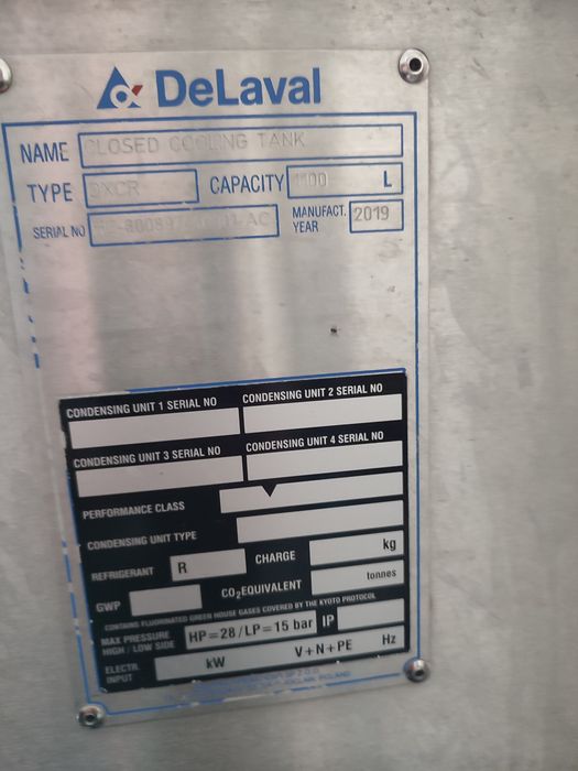 Zbiornik mleka chłodnia schładzalnik 1100 ltr.