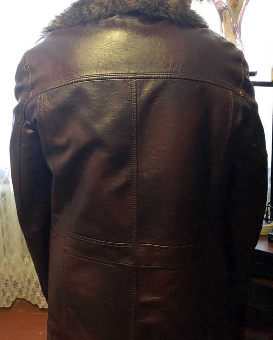 Зимова куртка зі шкіри та натурального хутра Boerman