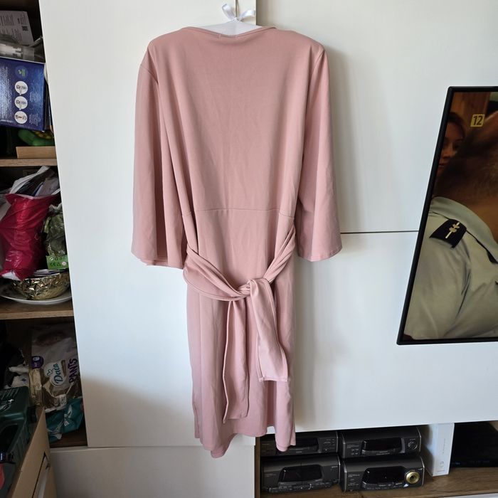 Sukienka boohoo 46 48 długi rękaw koktajlowa midi asos wieczorowa