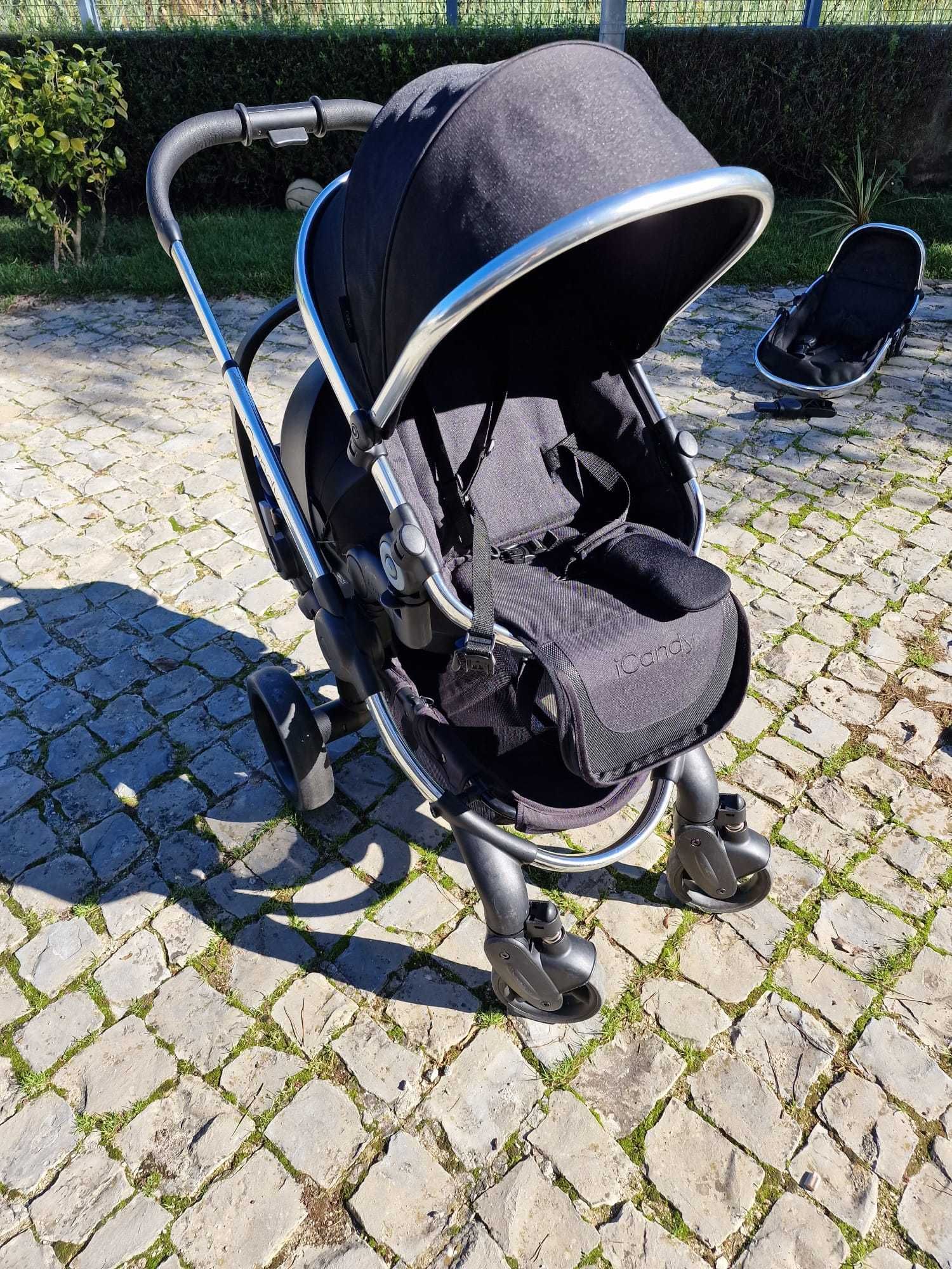 Carrinho Bebé Duo e Cadeiras iCandy Gémeos + Babycoque e base BeSafe