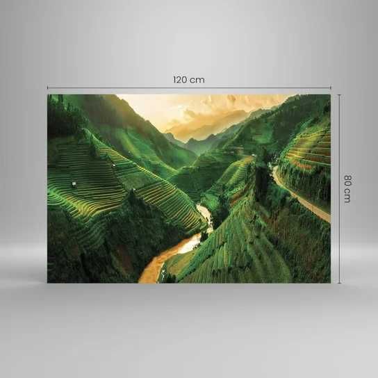 Nowoczesny obraz na szkle - zieleń 120x80 nowy za 50% ceny !!!