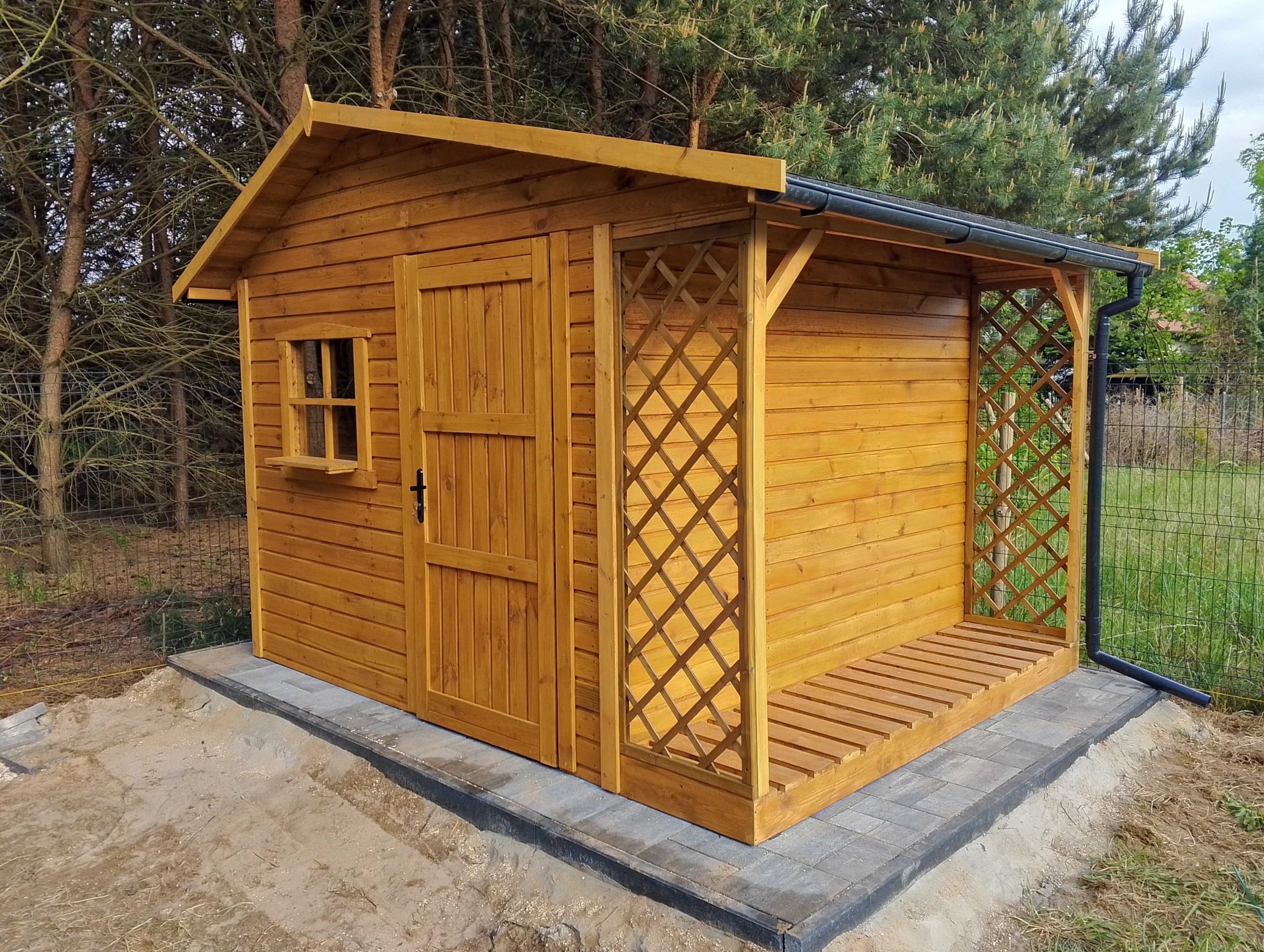 Domek ogrodowy, narzedziowy *MICHAŁ* domek 3x3 drewutnia 3x0.6m