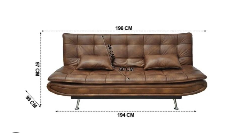 Sofá cama WILLEM 3 lugares castanho