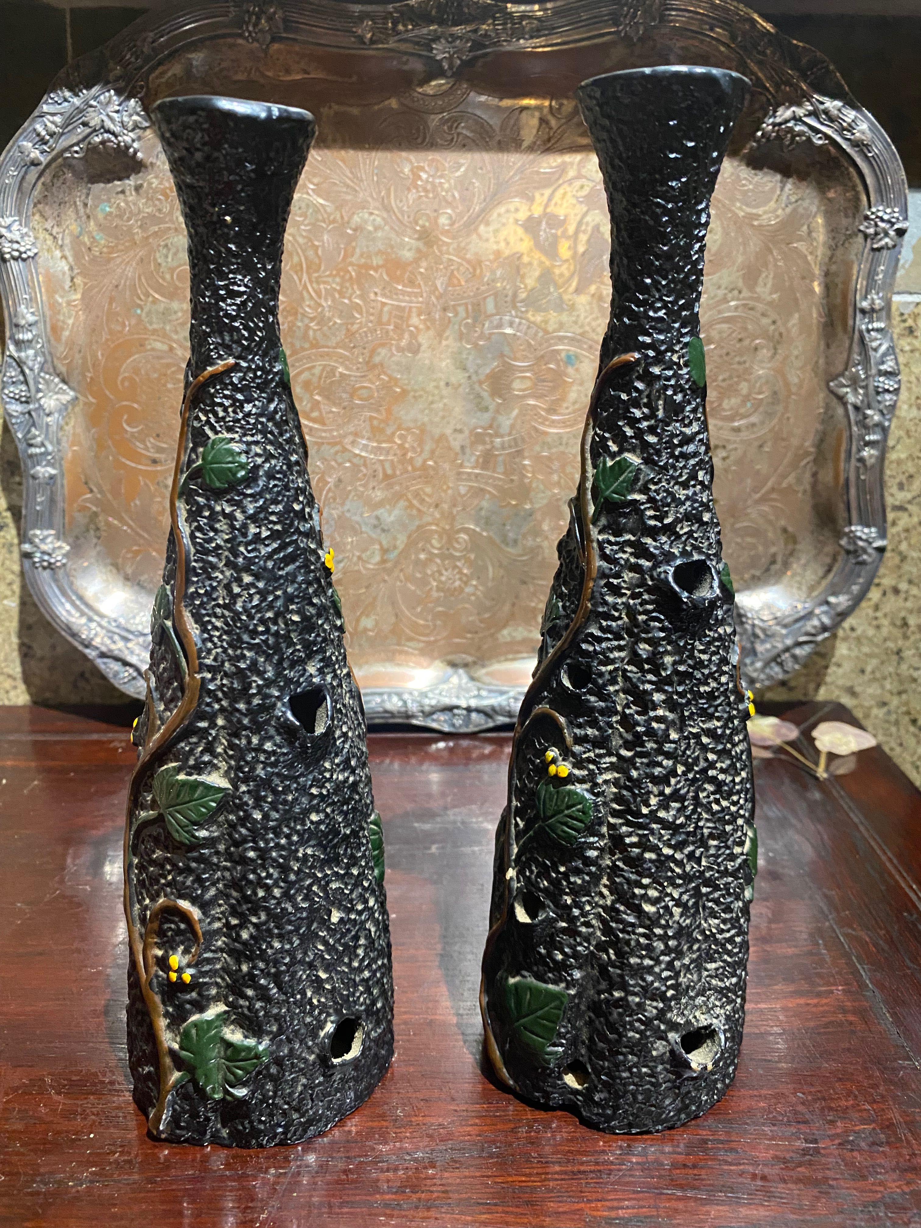 Floreiras Arte nova cerâmica das Caldas da Rainha 24 cm