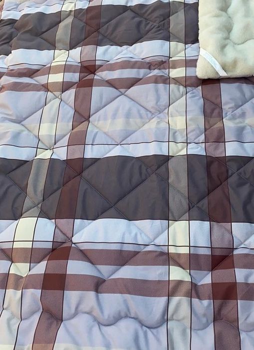 Одеяло плед полуторное на овчине тепла ковдра   двостороння 150*215