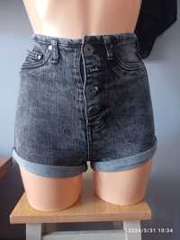Szorty 4 xxs 32 jeansowe krótkie spodenki wysoki stan elastyczny dżins