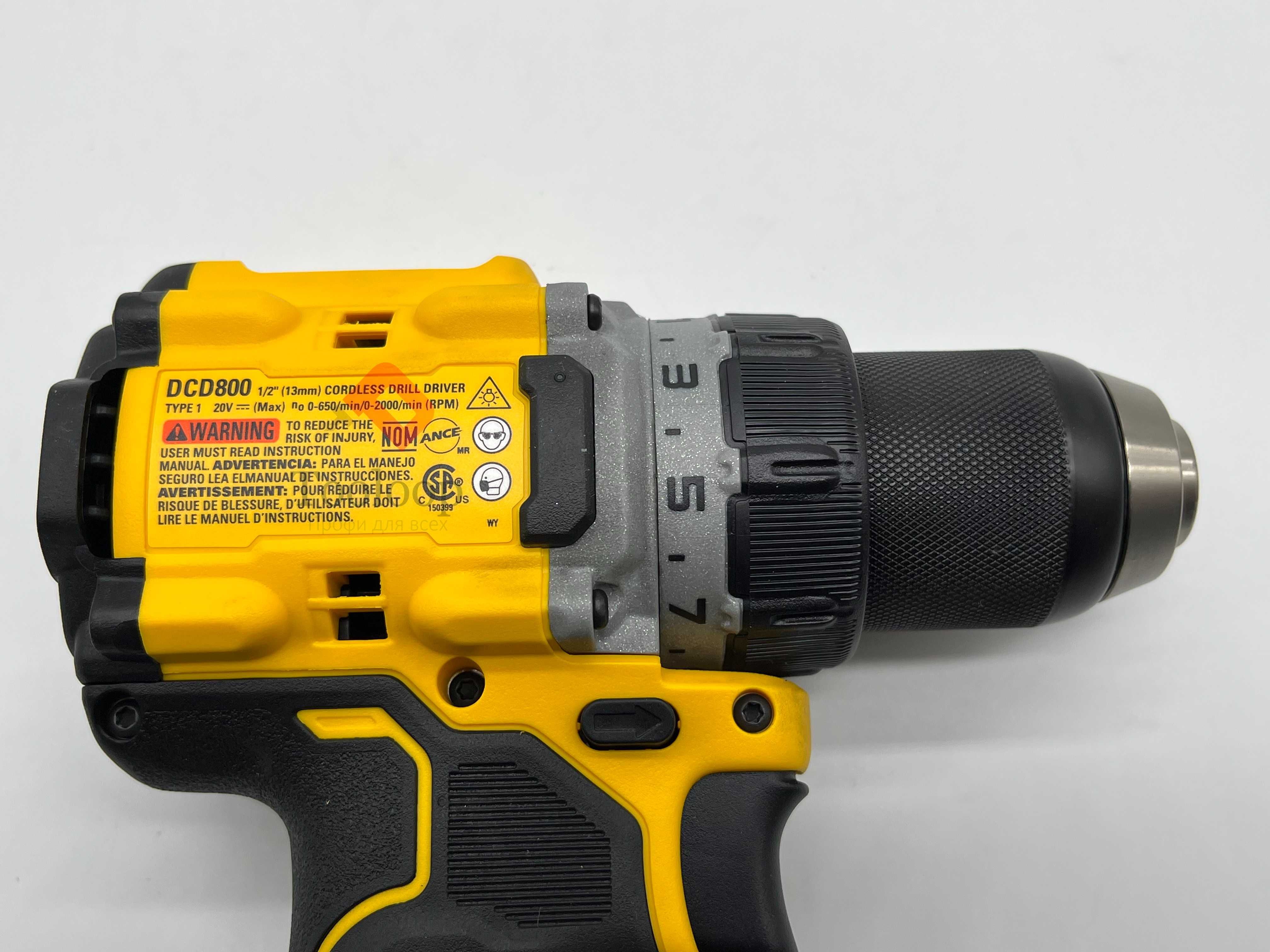 Аккумуляторный бесщеточный шуруповерт Dewalt DCD800B 20V MAX