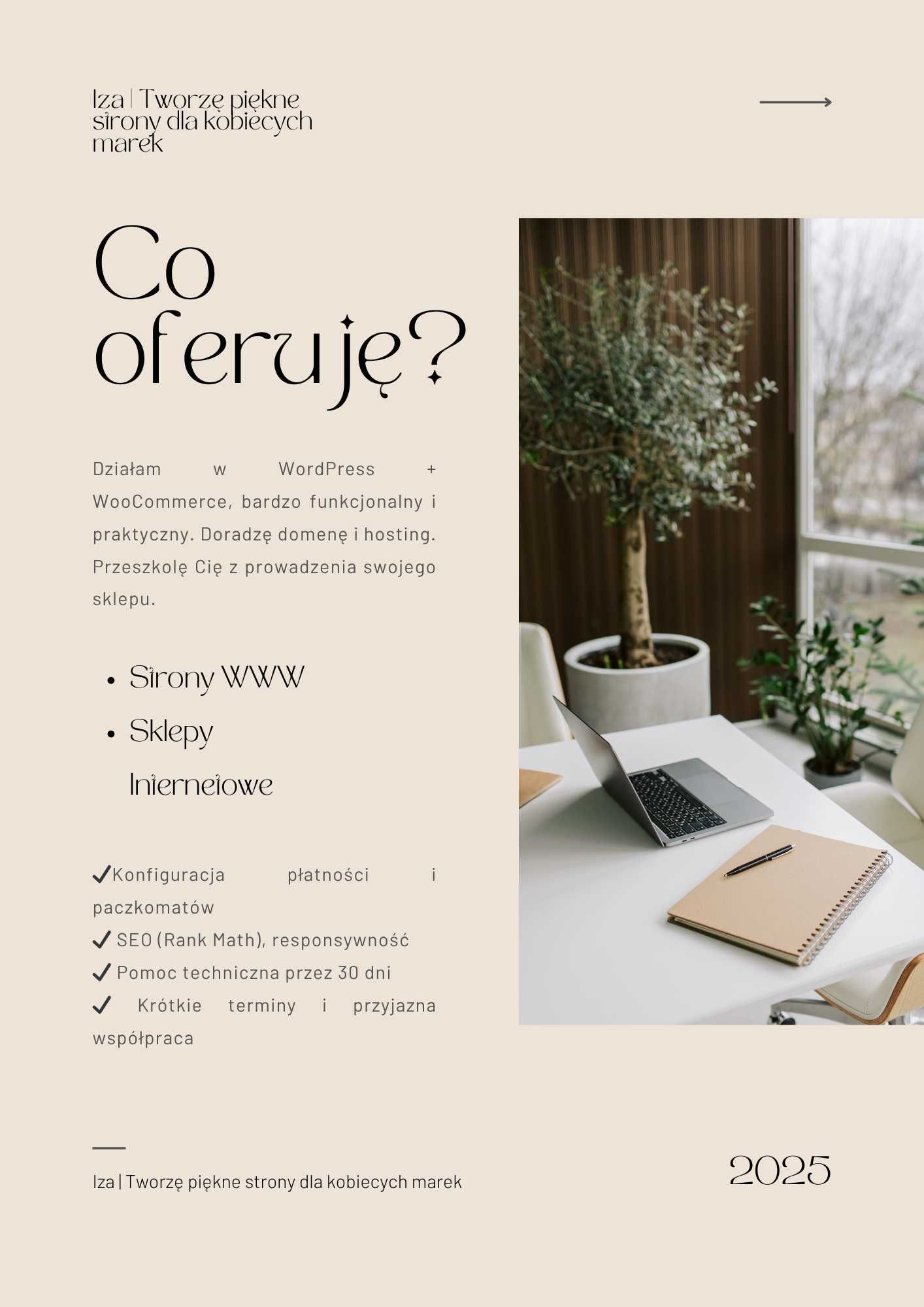 Tworzę estetyczne, kobiece strony i sklepy WordPress + WooCommerce