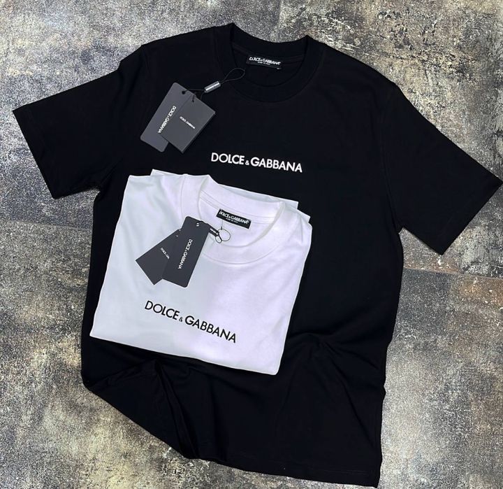 РАСПРОДАЖА! Dolce Gabbana брендовая мужская футболка черная белая