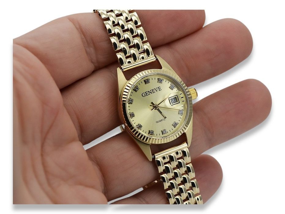 Złoty zegarek damski bransoletą 14k Geneve lw020ydyz&lbw004y Katowice