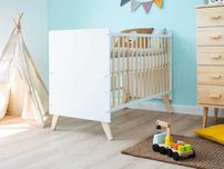 Meble Magnat Łóżeczko dziecięce 60x120 Baby Happy białe + sosna
